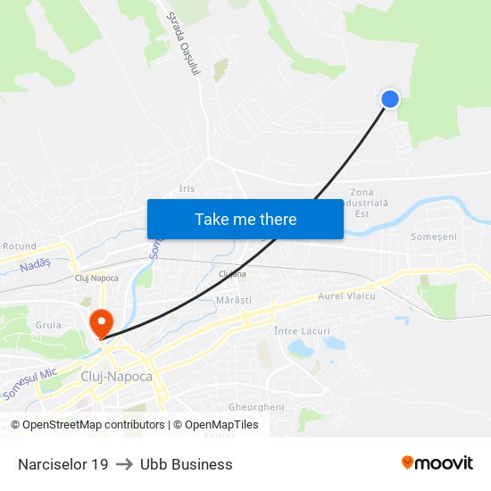 Narciselor 19 to Ubb Business map