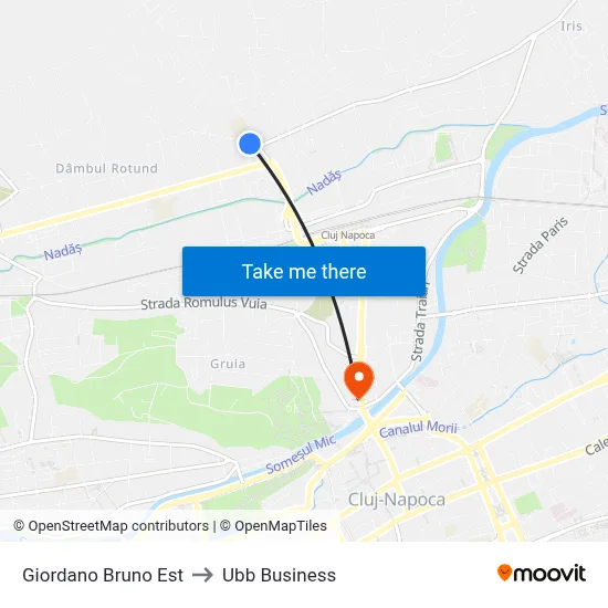 Giordano Bruno Est to Ubb Business map