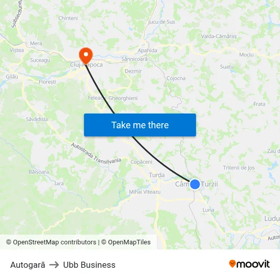 Autogară to Ubb Business map