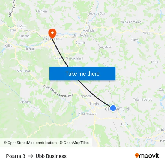 Poarta 3 to Ubb Business map