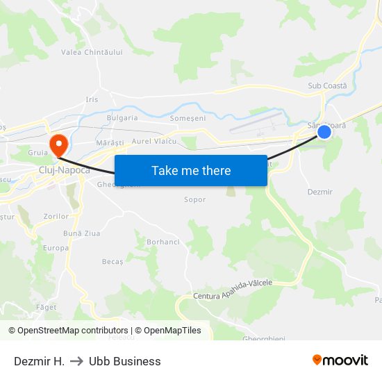 Dezmir H. to Ubb Business map