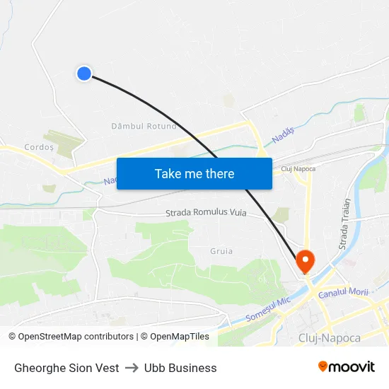 Gheorghe Sion Vest to Ubb Business map