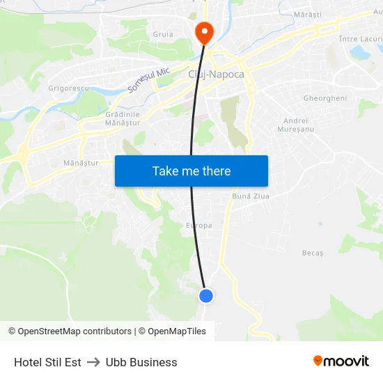 Hotel Stil Est to Ubb Business map