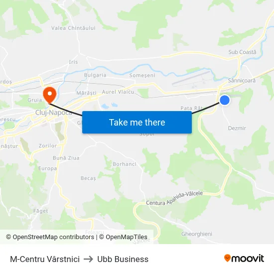 M-Centru Vârstnici to Ubb Business map