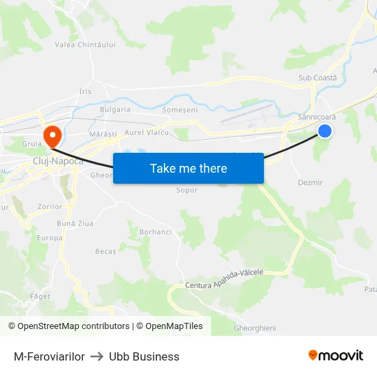 M-Feroviarilor to Ubb Business map