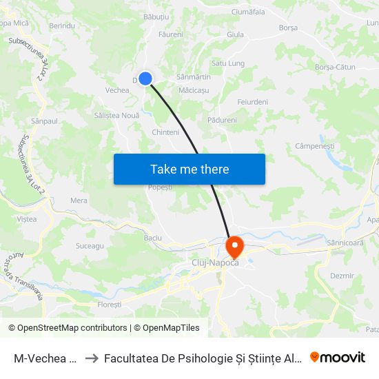 M-Vechea Nord to Facultatea De Psihologie Și Științe Ale Educației map