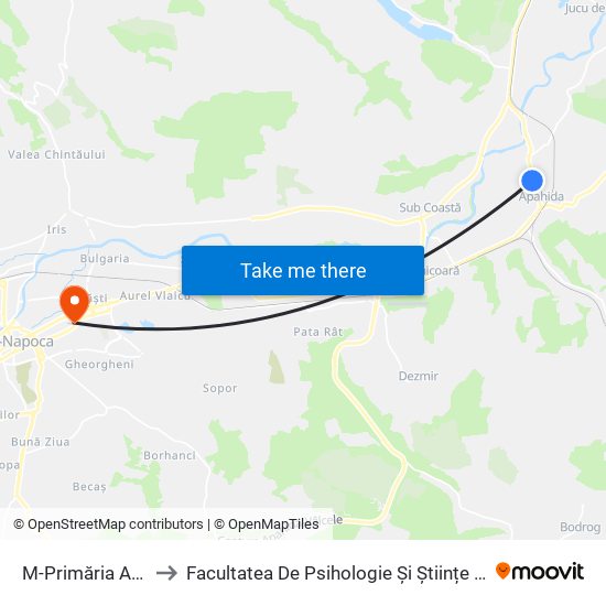 M-Primăria Apahida to Facultatea De Psihologie Și Științe Ale Educației map