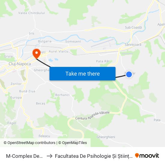 M-Complex Dezmir Sud to Facultatea De Psihologie Și Științe Ale Educației map