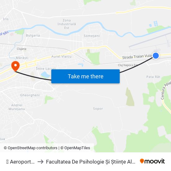 ✈ Aeroport Sud to Facultatea De Psihologie Și Științe Ale Educației map