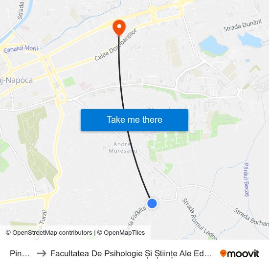 Pinului to Facultatea De Psihologie Și Științe Ale Educației map