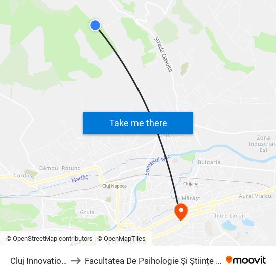 Cluj Innovation Park to Facultatea De Psihologie Și Științe Ale Educației map