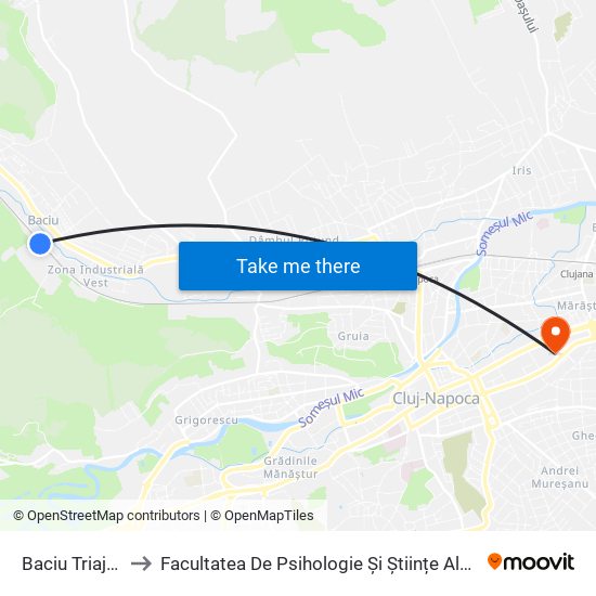 Baciu Triaj Hm. to Facultatea De Psihologie Și Științe Ale Educației map