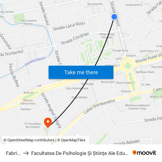 Fabricii to Facultatea De Psihologie Și Științe Ale Educației map