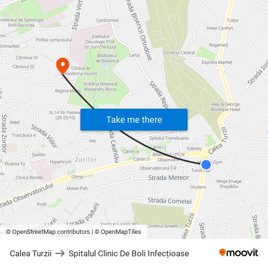 Calea Turzii to Spitalul Clinic De Boli Infecțioase map