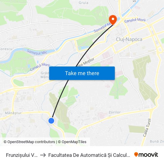 Frunzișului Vest to Facultatea De Automatică Și Calculatoare map