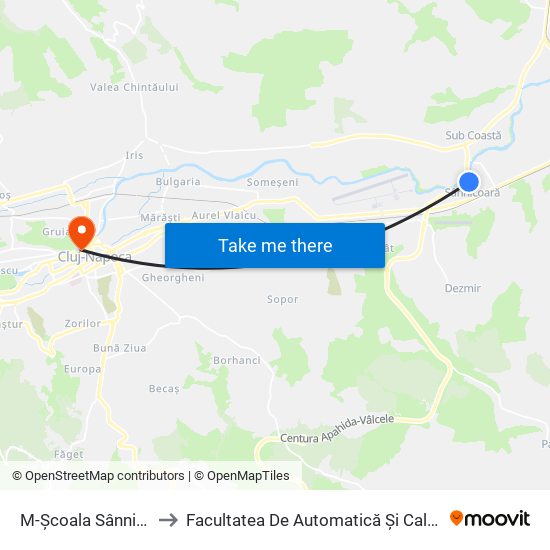 M-Școala Sânnicoara to Facultatea De Automatică Și Calculatoare map