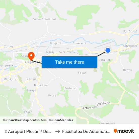 ✈ Aeroport Plecări  / Departures Terminal to Facultatea De Automatică Și Calculatoare map