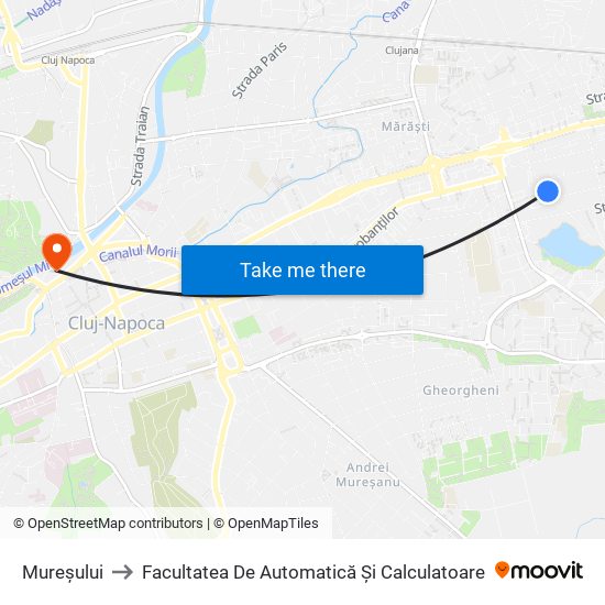 Mureșului to Facultatea De Automatică Și Calculatoare map