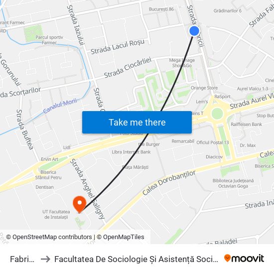 Fabricii to Facultatea De Sociologie Și Asistență Socială map