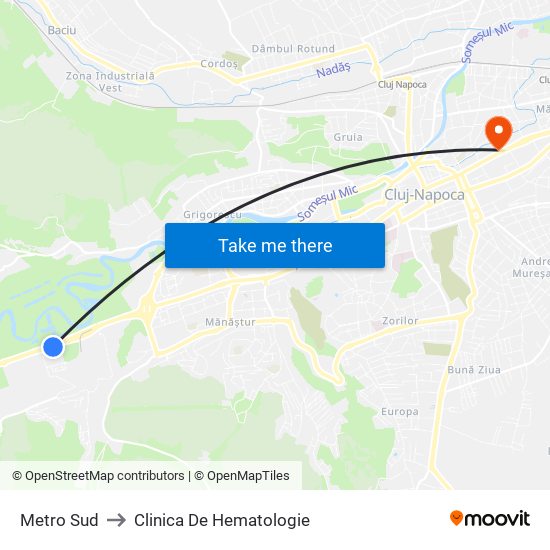 Metro Sud to Clinica De Hematologie map