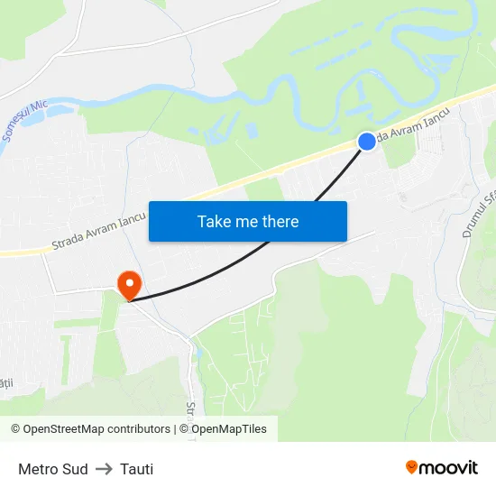 Metro Sud to Tauti map