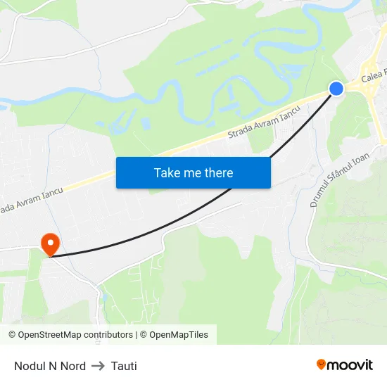 Nodul N Nord to Tauti map