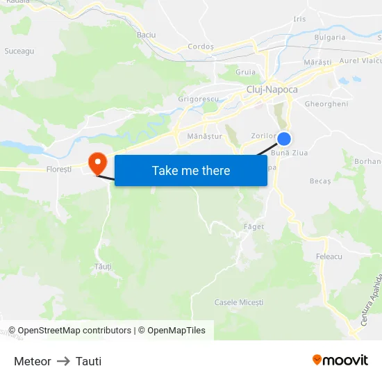 Meteor to Tauti map
