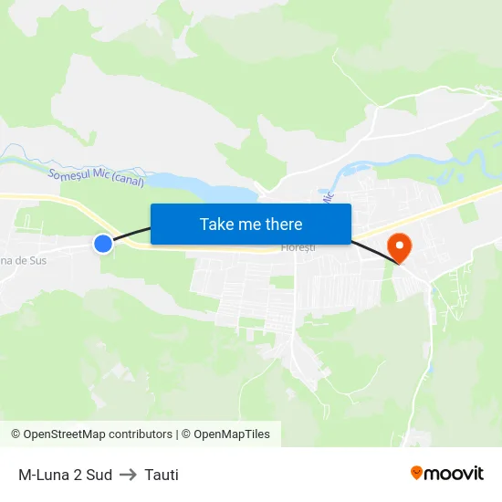 M-Luna 2 Sud to Tauti map