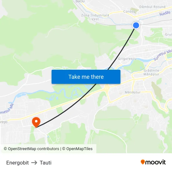 Energobit to Tauti map