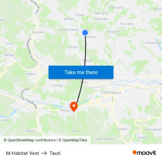 M-Habitat Vest to Tauti map