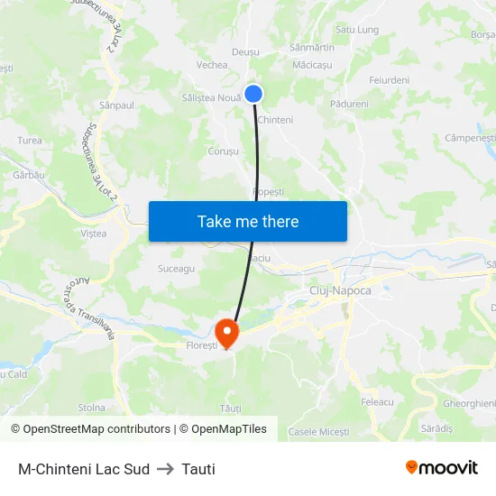 M-Chinteni Lac Sud to Tauti map