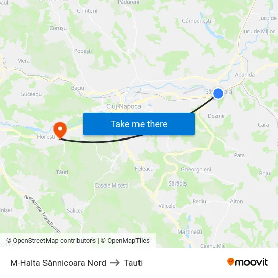M-Halta Sânnicoara Nord to Tauti map