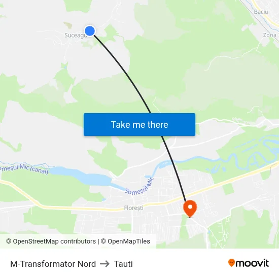 M-Transformator Nord to Tauti map