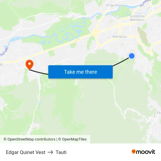 Edgar Quinet Vest to Tauti map