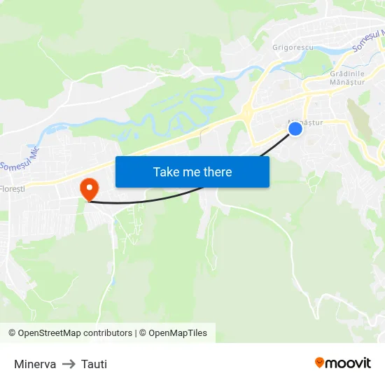 Minerva to Tauti map