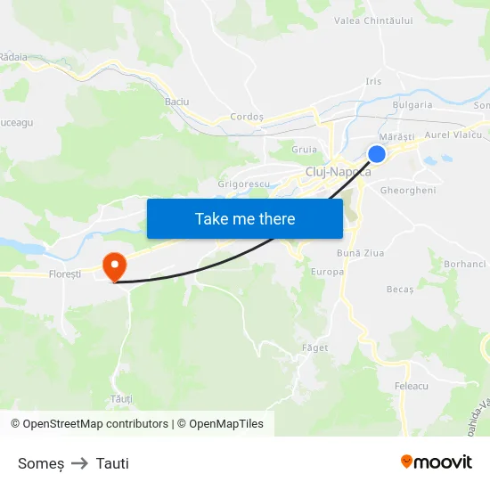 Someș to Tauti map