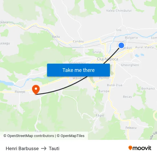 Henri Barbusse to Tauti map