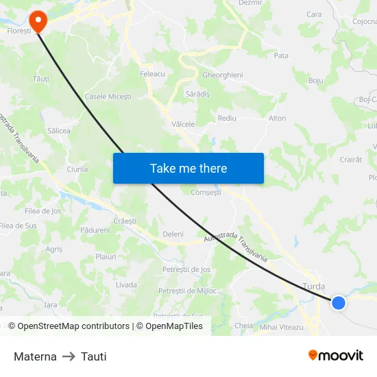 Materna to Tauti map