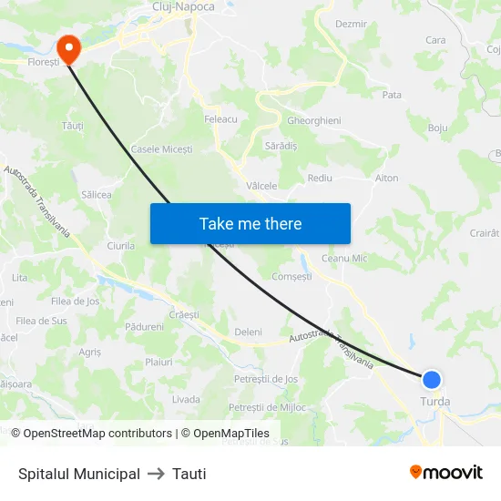 Spitalul Municipal to Tauti map
