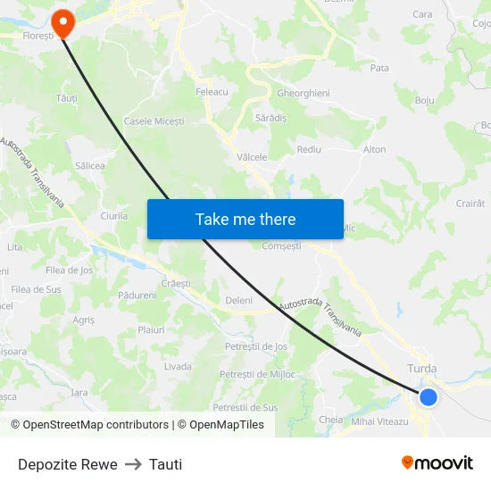 Depozite Rewe to Tauti map
