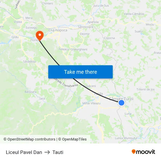Liceul Pavel Dan to Tauti map