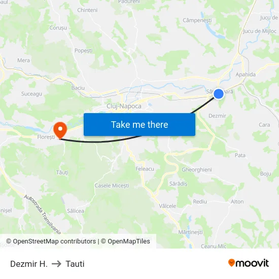 Dezmir H. to Tauti map