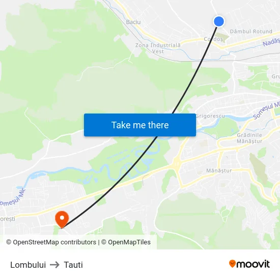 Lombului to Tauti map