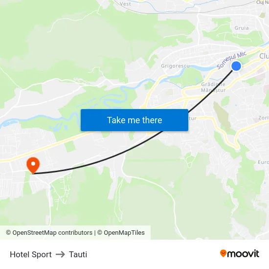 Hotel Sport to Tauti map