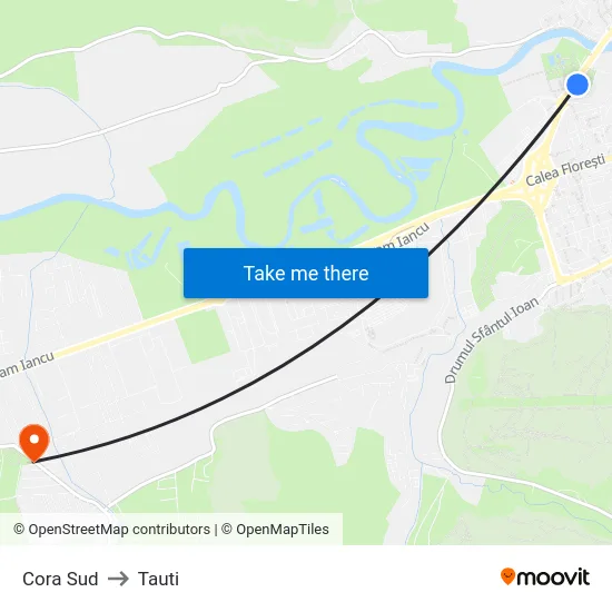 Cora Sud to Tauti map