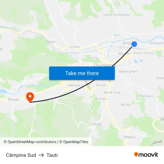 Câmpina Sud to Tauti map