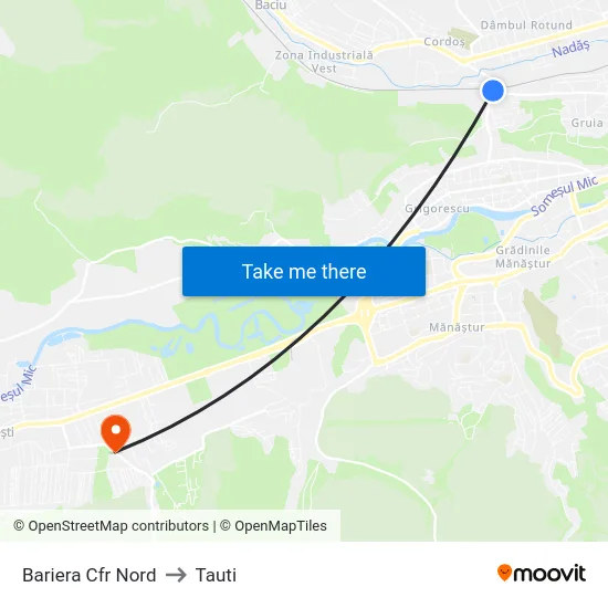 Bariera Cfr Nord to Tauti map