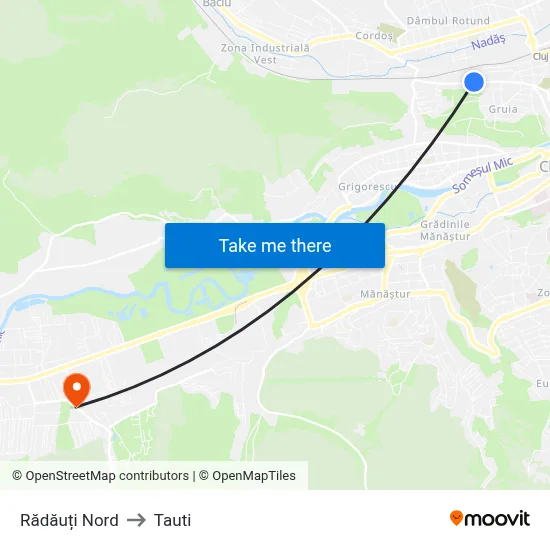 Rădăuți Nord to Tauti map