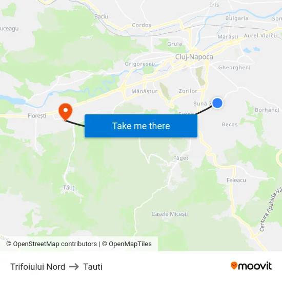 Trifoiului Nord to Tauti map