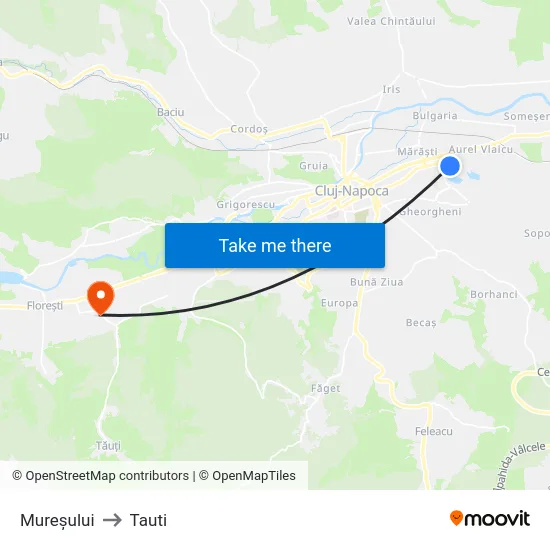 Mureșului to Tauti map